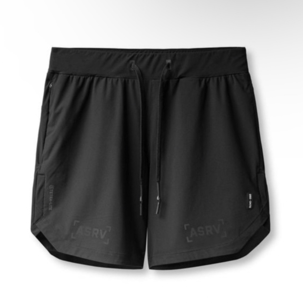 ASRV 0470. TETRA-LITE™ 7” Linerless Short - Black/Black - XL